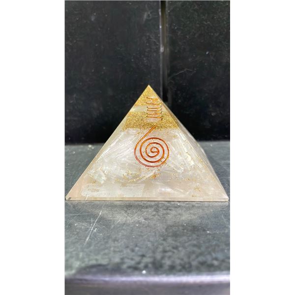 ORGONITE SELENITE WITH QUARTZ PYRAMID LISTED RETAIL $250
