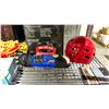 Image 8 : SHELF LOT OF SPLASH SHOWER SPEAKER, HELMET, LIGHT BULBS AND MORE