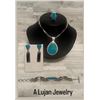 Image 1 : KINGMAN TURQUOISE MOUNTAIN ANIMAL STERLING JEWELRY SET - $2,400 / EXHIBITOR