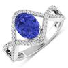 Image 1 : 14KT White Gold 1.09ctw Tanzanite and Diamond Ring