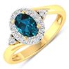 14KT Yellow Gold 0.7ctw London Blue Topaz and Diamond Ring