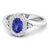 Image 2 : 14KT White Gold 0.62ctw Tanzanite and Diamond Ring