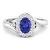 Image 3 : 14KT White Gold 0.62ctw Tanzanite and Diamond Ring