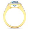 Image 4 : 14KT Yellow Gold 2.9ctw Aquamarine and Diamond Ring