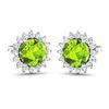 Image 2 : 14KT White Gold 1.72ctw Peridot Topaz and Diamond Earrings