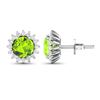 Image 4 : 14KT White Gold 1.72ctw Peridot Topaz and Diamond Earrings