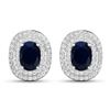 14KT White Gold 1.5ctw Blue Sapphire and Diamond Earrings