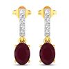 Image 1 : 14KT Yellow Gold 1.7ctw Ruby and Diamond Earrings