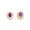 Plated 18KT Yellow Gold 1.02ctw Amethyst and Diamond Earrings