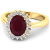 Image 3 : 14KT Yellow Gold 1.5ct Ruby and Diamond Ring
