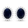 14KT White Gold 2.60ctw Blue Sapphire and Diamond Earrings