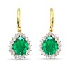 Image 2 : 14KT Yellow Gold 2.88ctw Zambian Emerald and Diamond Earrings