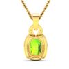 Image 2 : 14KT Yellow Gold 2ctw Peridot and Diamond Pendant
