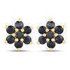 10KT Yellow Gold 0.84ctw Blue Sapphire Earrings