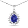 14KT White Gold 3.25ctw Tanzanite and Diamond Pendant