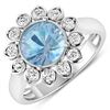 14KT White Gold 1.9ctw Aquamarine and Diamond Ring
