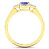 Image 4 : 14KT Yellow Gold 1.09ctw Tanzanite and Diamond Ring