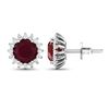 Image 4 : 14KT White Gold 2.1ctw Ruby and Diamond Earrings