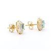 Image 2 : Plated 18KT Yellow Gold 1.3cts Blue Topaz and Diamond Earrings