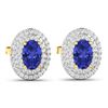 Image 3 : 14KT Yellow Gold 0.76ctw Tanzanite and Diamond Earrings