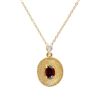 Plated 18KT Yellow Gold 1.26cts Garnet and Diamond Necklace