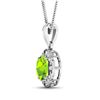 Image 3 : 14KT White Gold 2.02ctw Peridot and Diamond Pendant