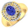 Image 1 : 14KT Yellow Gold 1.09ct Tanzanite and Diamond Ring