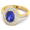 Image 3 : 14KT Yellow Gold 1.41ctw Tanzanite and Diamond Ring