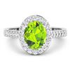 Image 3 : 14KT White Gold 1.6ctw Peridot and Diamond Ring