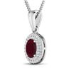 Image 2 : 14KT White Gold 0.85ctw Ruby and Diamond Pendant