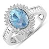 14KT White Gold 1.28ctw Aquamarine and Diamond Ring