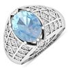 14KT White Gold 1.9ctw Aquamarine and Diamond Ring