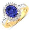 14KT Yellow Gold 1.41ctw Tanzanite and Diamond Ring