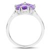 Image 4 : Plated Rhodium 1.44ctw Amethyst Ring