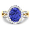 Image 3 : 14KT Yellow Gold 3.43ctw Tanzanite and Diamond Ring