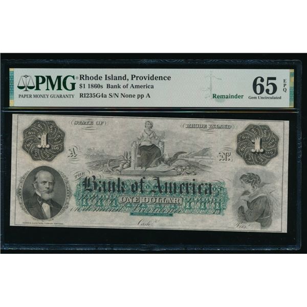 1860's $1 Providence RI Obsolete PMG 65EPQ