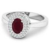 Image 3 : 14KT White Gold 0.95ct Ruby and Diamond Ring