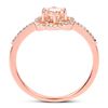 Image 2 : 14KT Rose Gold 0.54ctw Morganite and White Diamond Ring