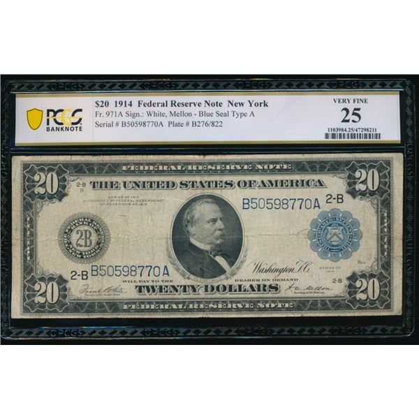 1914 $20 New York FRN PCGS 25