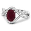 Image 2 : 14KT White Gold 1.5ctw Ruby and Diamond Ring