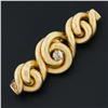 Image 2 : Antique Victorian 14k Yellow Gold.25 ctw Diamond Intricate Braided Bar Brooch Pi