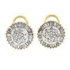 Image 6 : 14k Yellow Gold 2.05 ctw Round Diamond Cluster Stud Omega Earrings & Baguette Ha