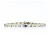 Image 1 : Antique Art Deco 14k White Gold Bezel Set Sapphire Etched Line Filigree Bracelet