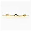 Image 6 : Vintage 14k Gold Black Onyx & Old Cut Diamond Long Freeform Ribbon Brooch Pin