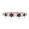 Image 3 : 18k White Gold 2.10 ctw Round Ruby Diamond Alternating Eternity Wedding Band Rin