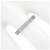 Image 3 : Classic 18k White Gold 0.15 ctw Round Pave Diamond Dual Row Wedding Band Ring