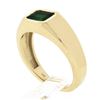 Image 1 : Unisex NEW 14k Yellow Gold .64 ctw Sideways Bezel Set Green Emerald Solitaire Ri