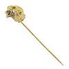 Image 3 : Antique Victorian 18K & 14k Gold Diamond Detailed 3D Lion Panther Head Stick Pin