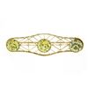 Image 1 : Antique 14k Gold 9.50 ctw GIA Greenish Yellow Sapphire Mosaic Open Work Pin Broo