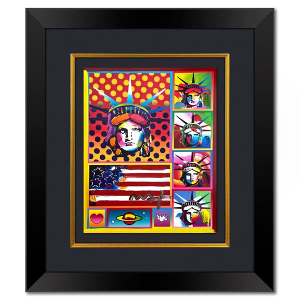 5 Liberties and Flag by Peter Max